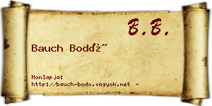 Bauch Bodó névjegykártya